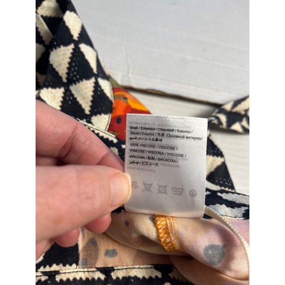 Farm Rio Contrast Wrap Midi Skirt Anthropologie Vibrant Banana Print XS beaded - Picture 12 of 16